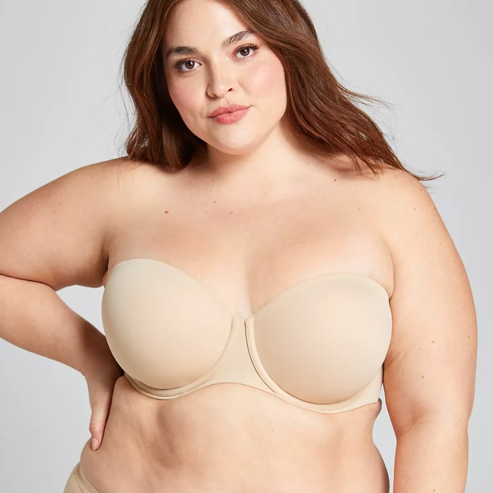 Cacique Multi Way Strapless Bra Nude Medium Coverage Women's Plus Size 46D